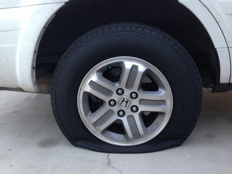 Flat car tire